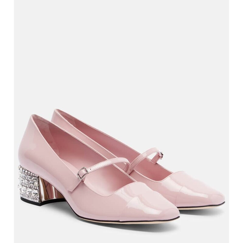 Jimmy Choo Elisa 45 embellished patent leather pumps