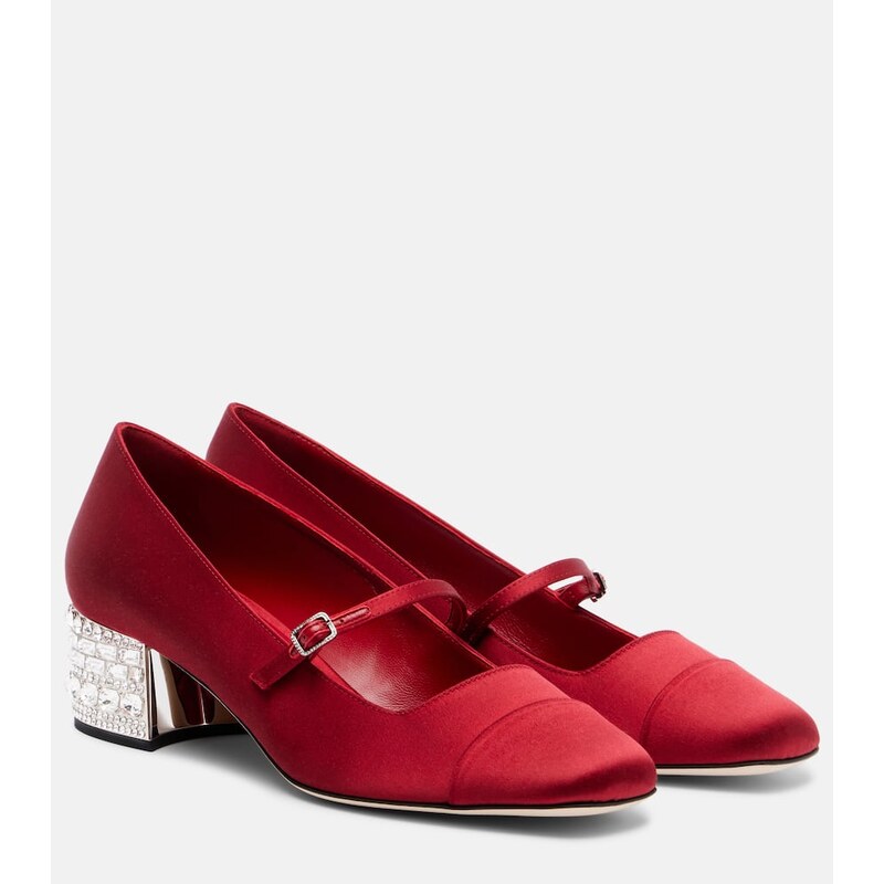Jimmy Choo Elisa 45 embellished satin pumps