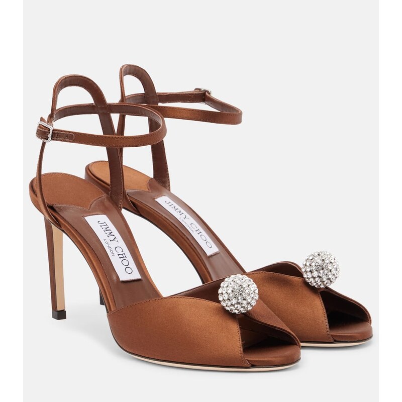 Jimmy Choo Sacora 85 satin peep-toe sandals