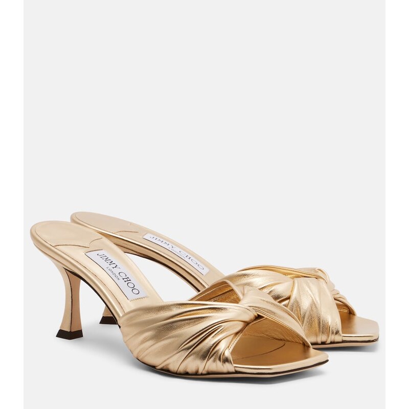 Jimmy Choo Skye metallic leather mules