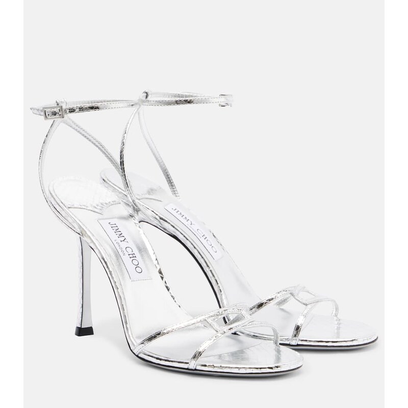 Jimmy Choo Leo 100 snake-effect leather sandals