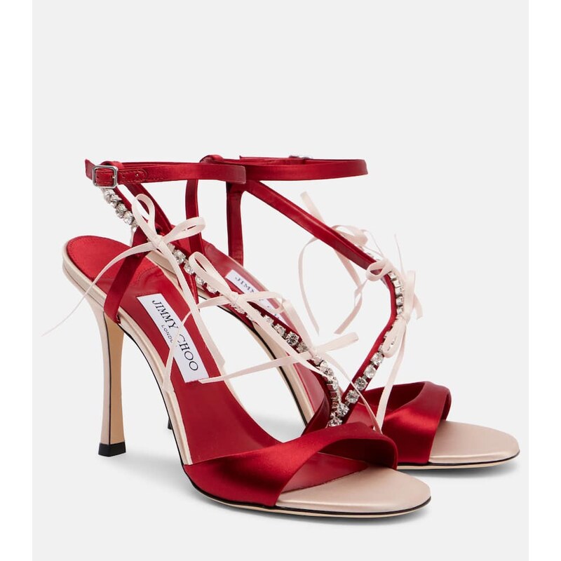 Jimmy Choo Lula 100 embellished satin sandals