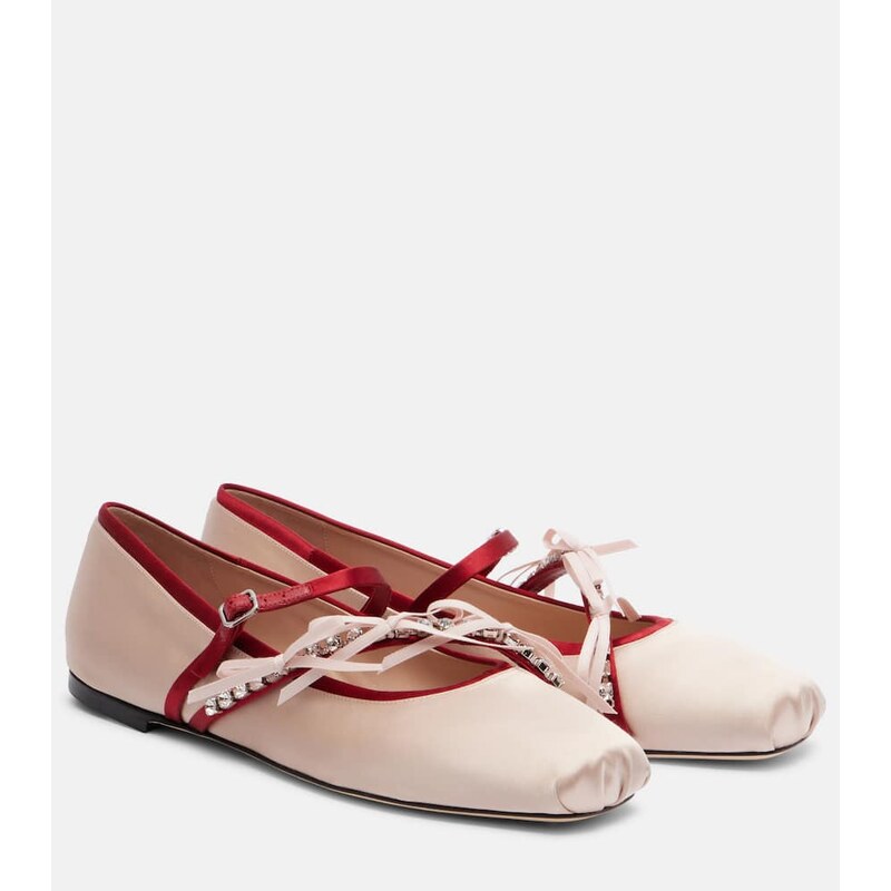 Jimmy Choo Loli embellished satin ballet flats