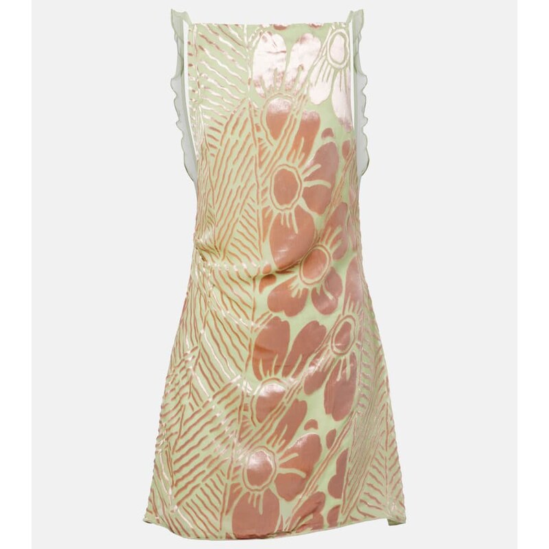 SIR Ventura floral velvet and mesh minidress