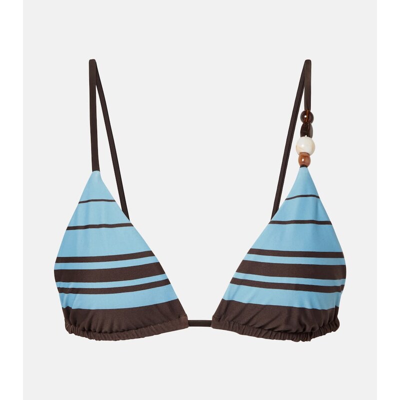 SIR Rioja beaded striped bikini top
