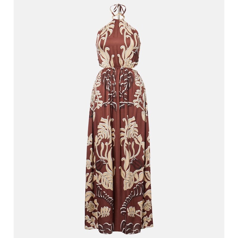 Poupette St Barth Isore printed halterneck maxi dress