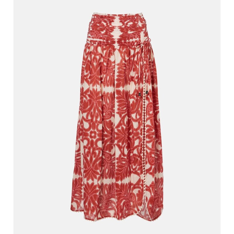 Poupette St Barth Carla printed cotton maxi skirt