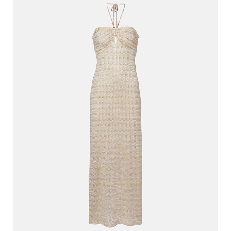 Melissa Odabash Mila off-shoulder lamÃ maxi dress