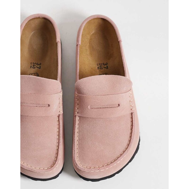 Birkenstock Naples wrapped loafers in pink clay suede