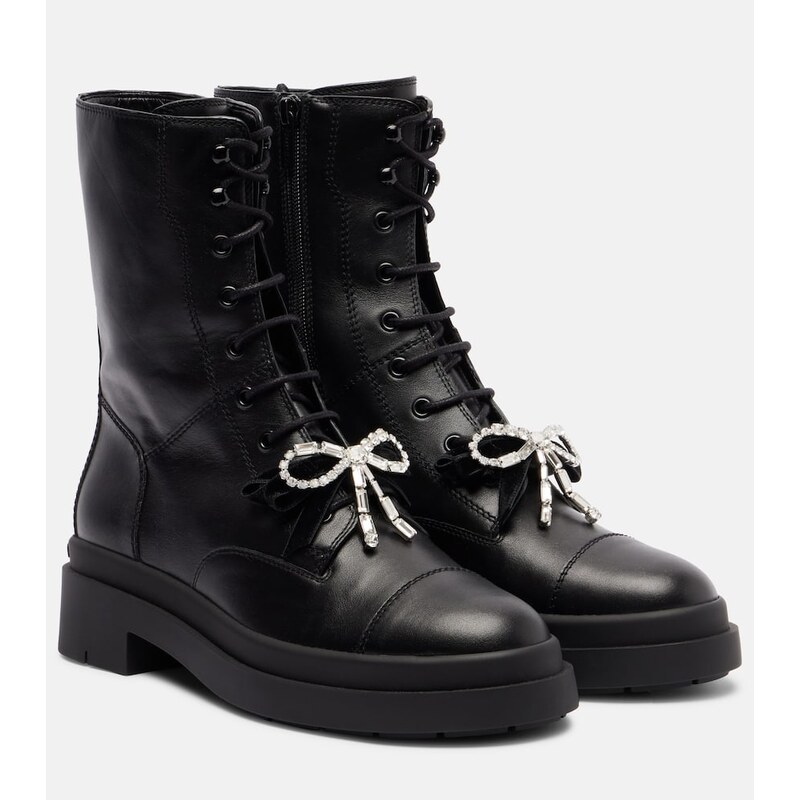 Jimmy Choo Averi bow-detail leather lace-up boots