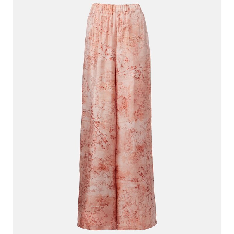 Max Mara Zirlo printed silk twill wide-leg pants