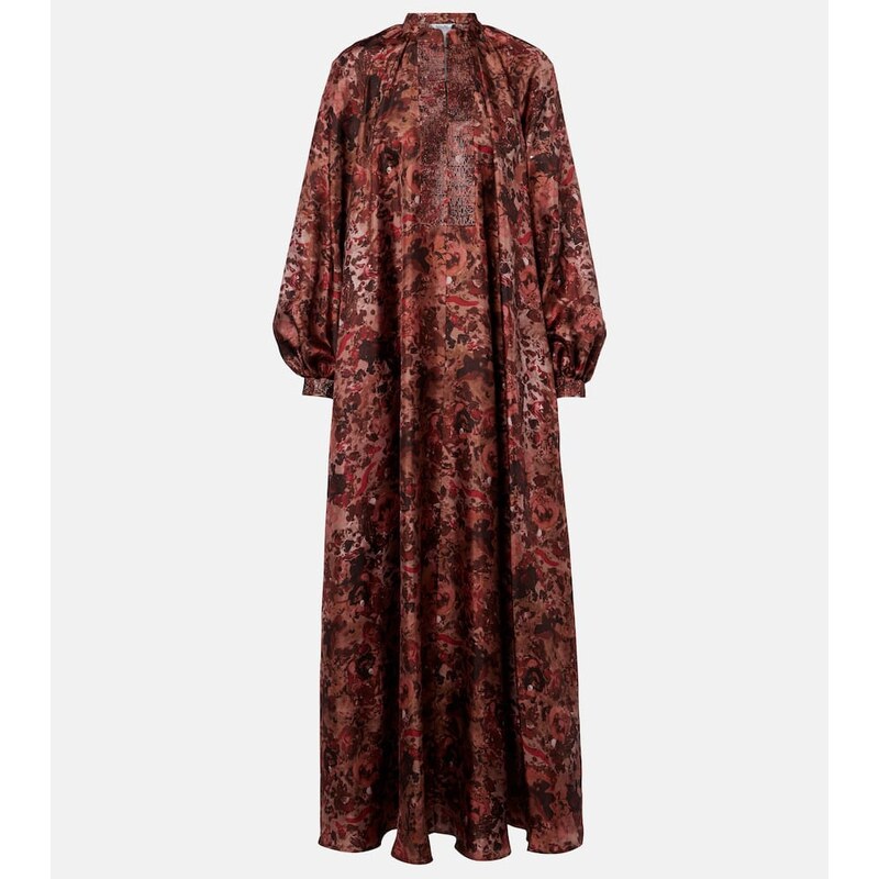 Max Mara Alpe embellished silk maxi dress