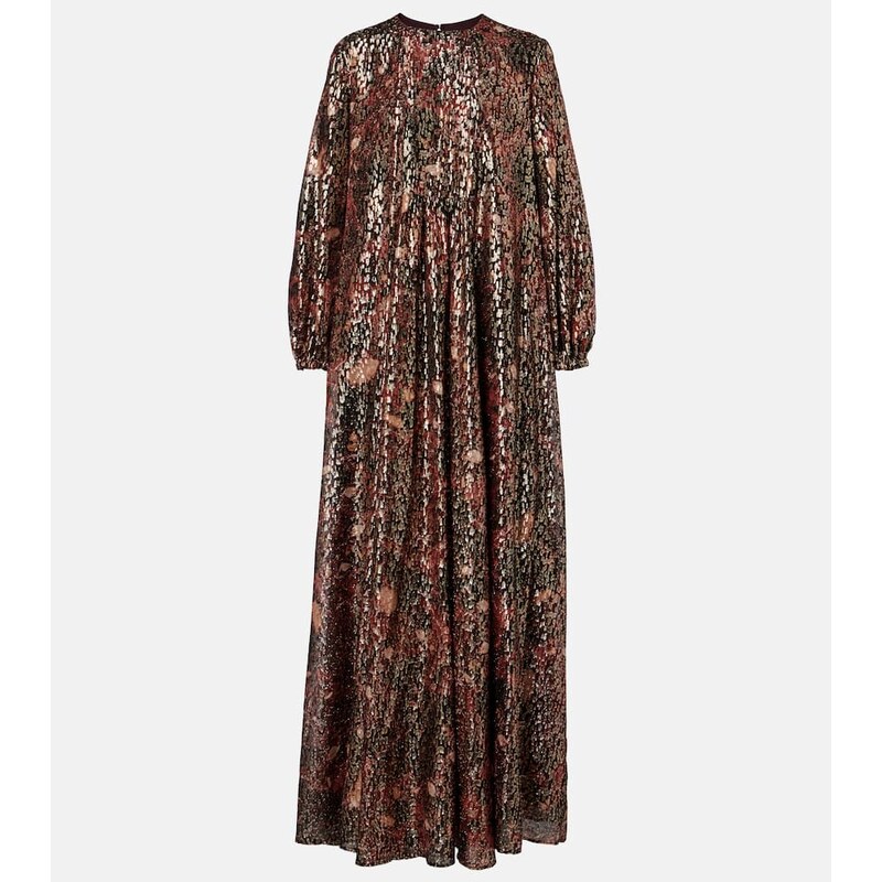 Max Mara Zinnia metallic silk-blend maxi dress