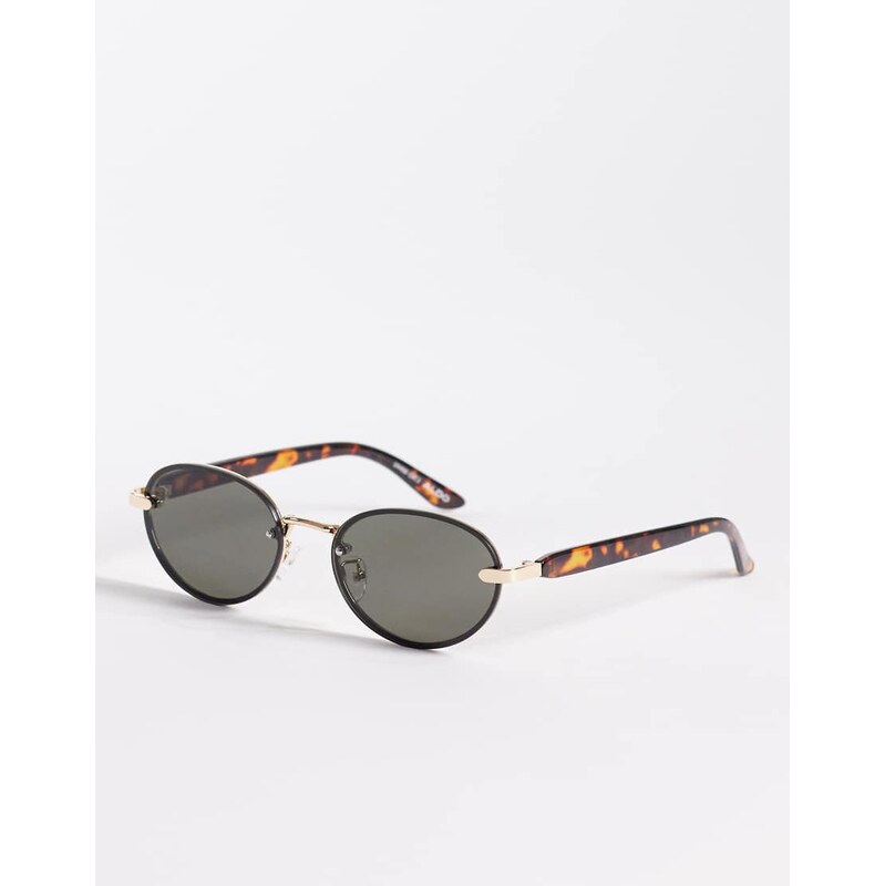 ALDO alicee oval sunglasses in tort brown and gold 113306231