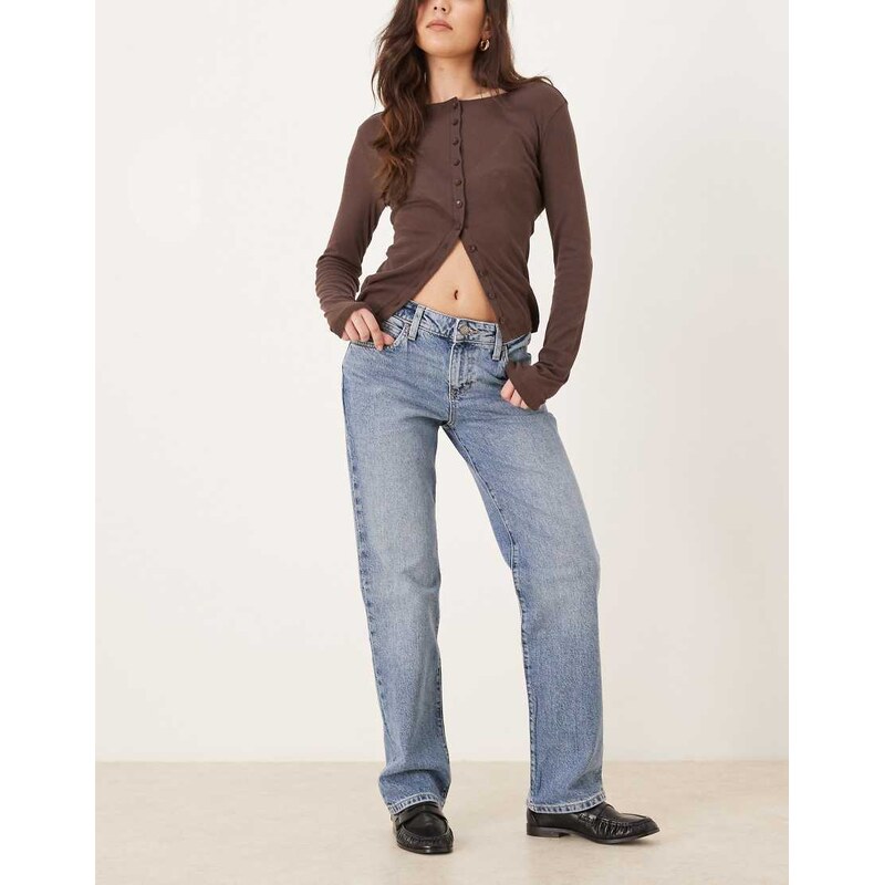 Lee London straight leg jeans in light wash blue