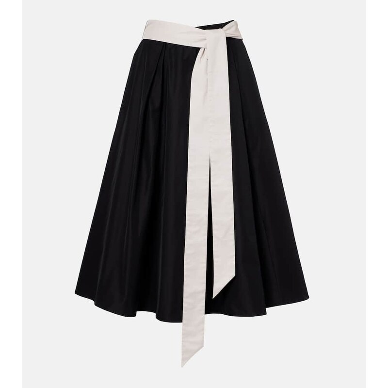 S Max Mara Baschi pleated cotton-blend midi skirt