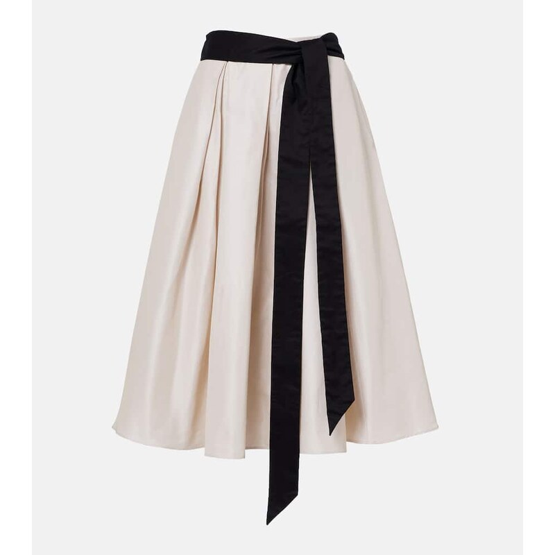 S Max Mara Baschi pleated cotton-blend midi skirt