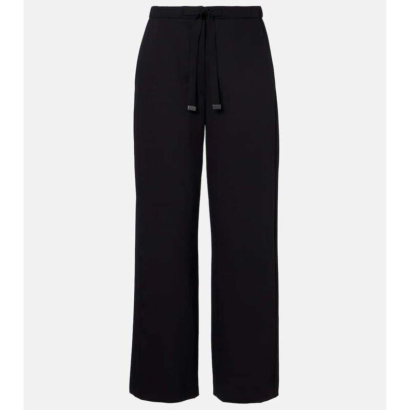 S Max Mara Argenta virgin wool crÃªpe wide-leg pants