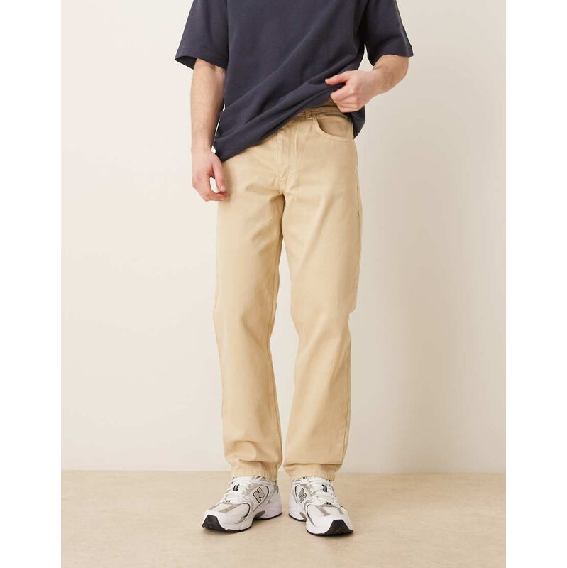 ASOS DESIGN straight jeans in ecru-Neutral
