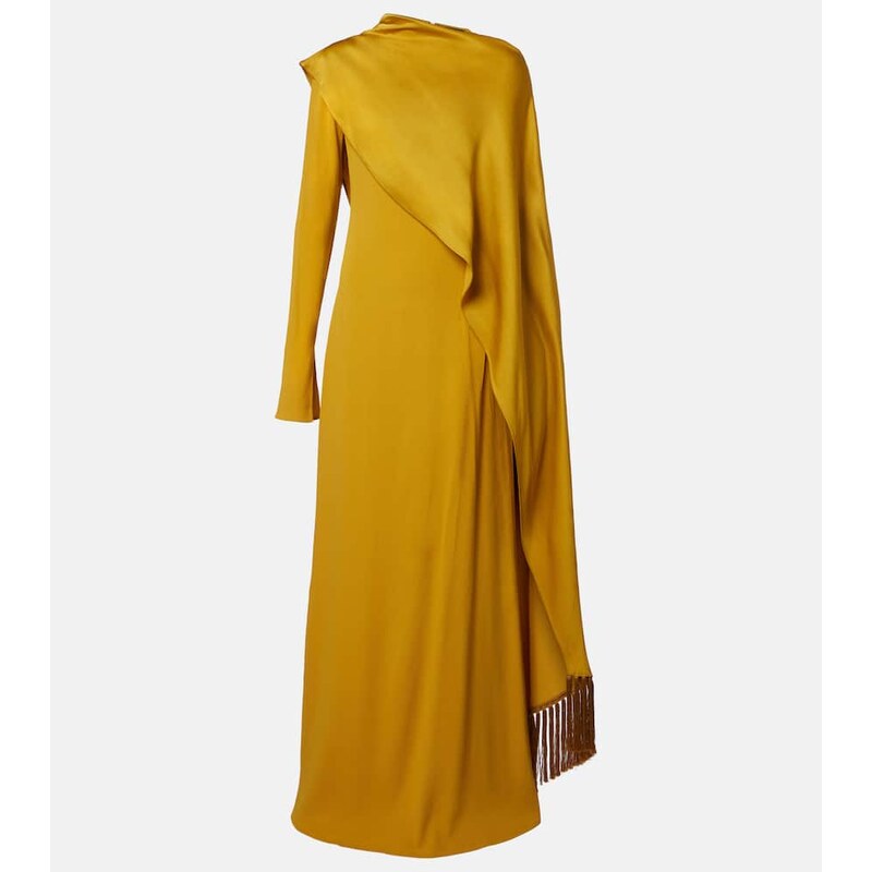 Taller Marmo Mounia caped crÃªpe cady gown
