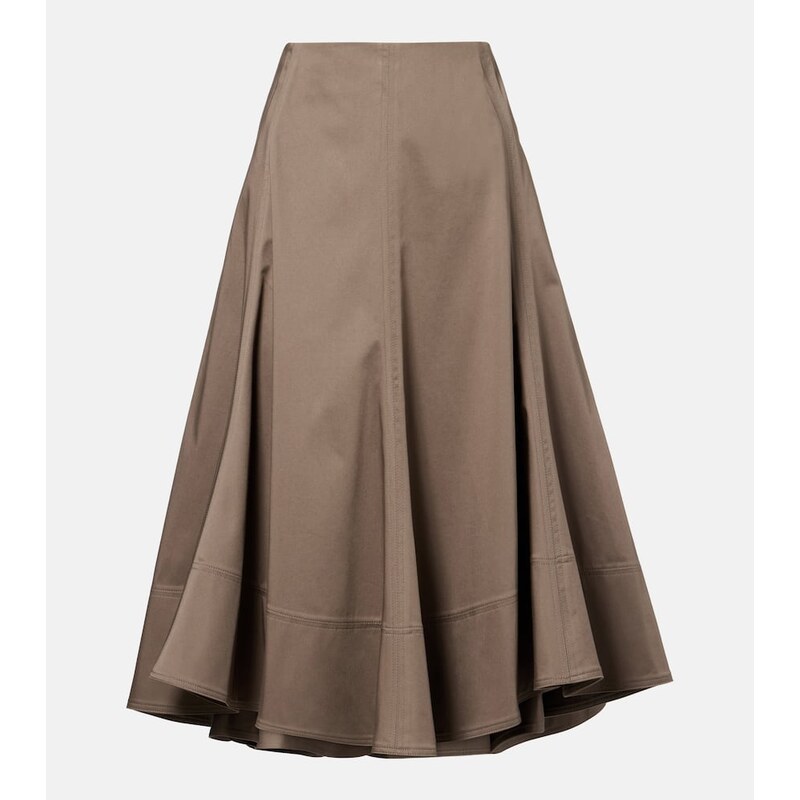 Proenza Schouler Janan cotton-blend sateen midi skirt