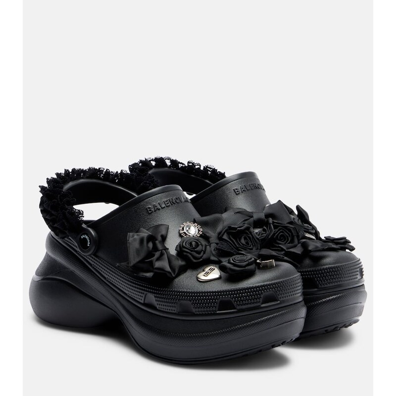 Balenciaga x Crocs Jibbitz platform mules