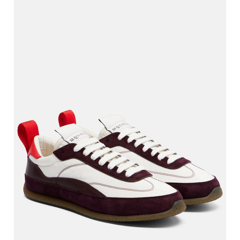 McQueen EC1 suede-trimmed leather sneakers