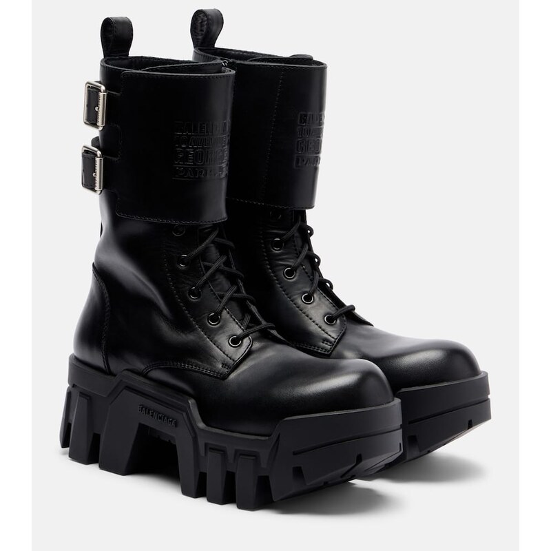 Balenciaga Bulldozer 25 leather platform combat boots
