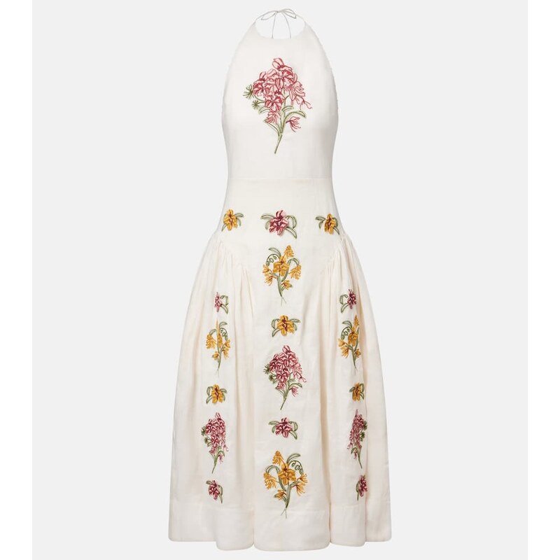 Agua by Agua Bendita Balsa Cordillera floral linen midi dress