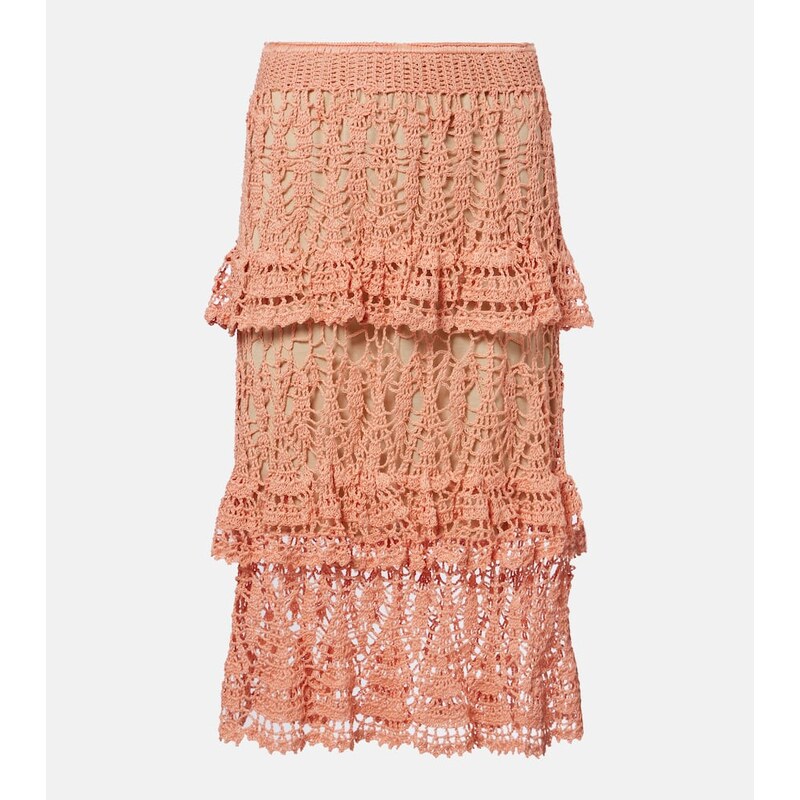Anna Kosturova Elsie crochet cotton midi skirt