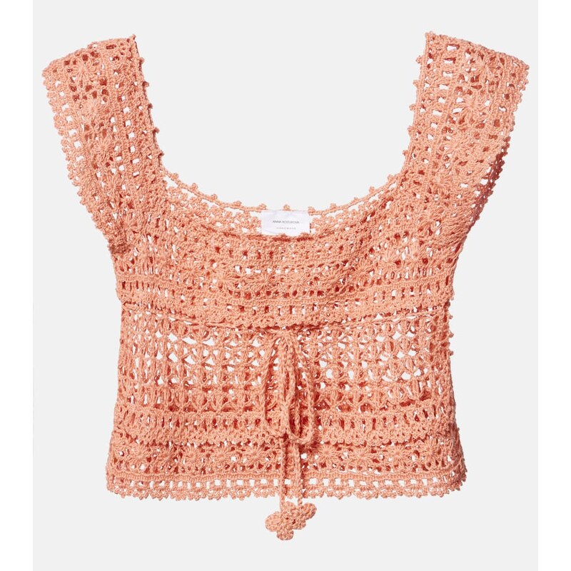 Anna Kosturova Deauville crochet cotton crop top