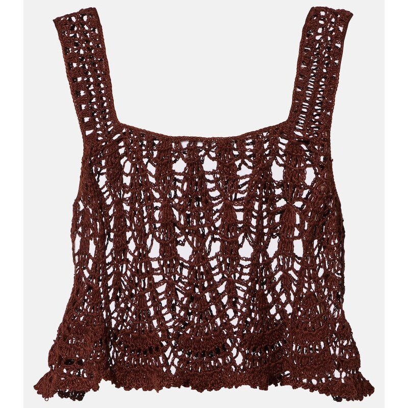 Anna Kosturova Crochet cotton crop top