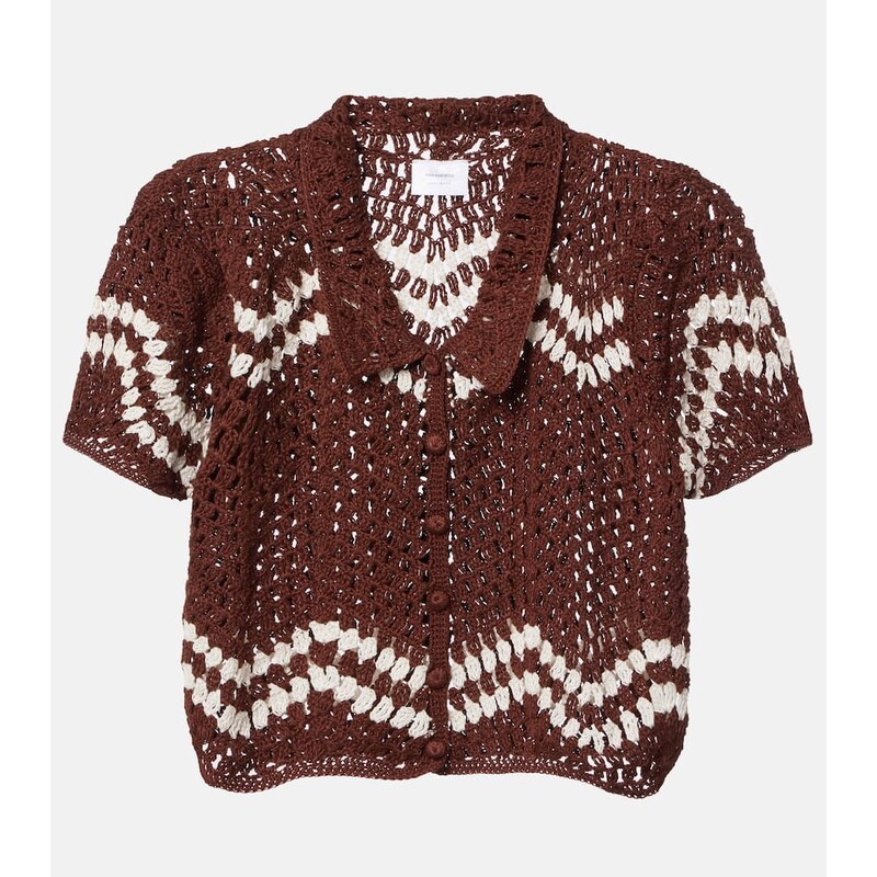 Anna Kosturova Crochet cropped cotton top