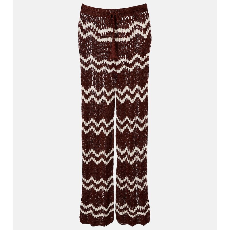 Anna Kosturova Crochet cotton straight pants