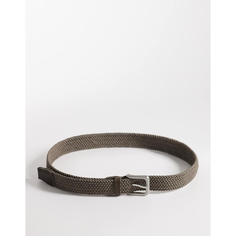 Jack & Jones woven belt in tan-Brown