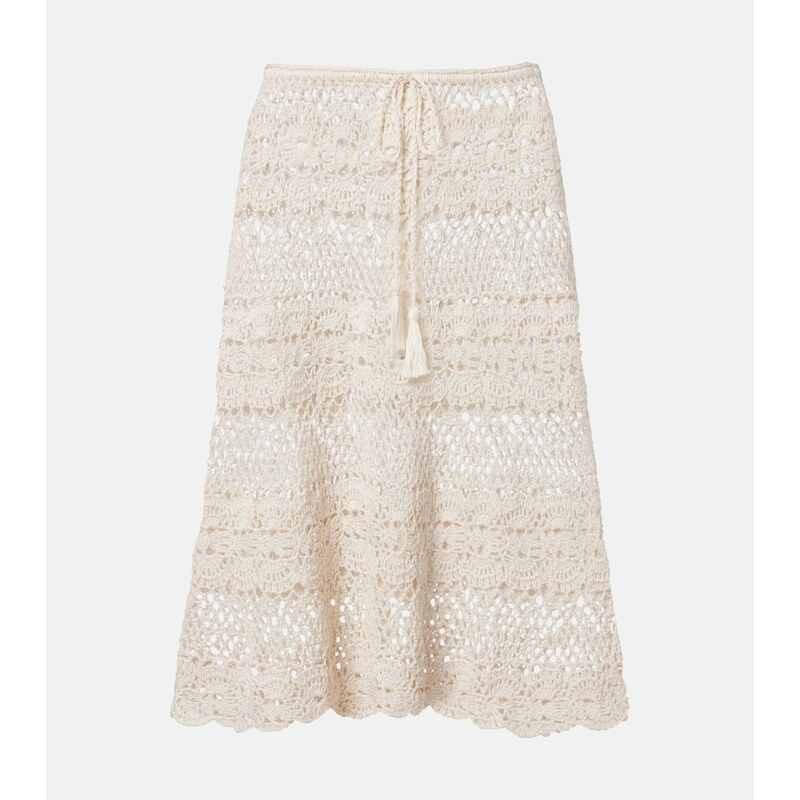 Anna Kosturova Marianne crochet cotton midi skirt