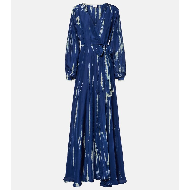 Anna Kosturova Tie-dye silk wrap maxi dress