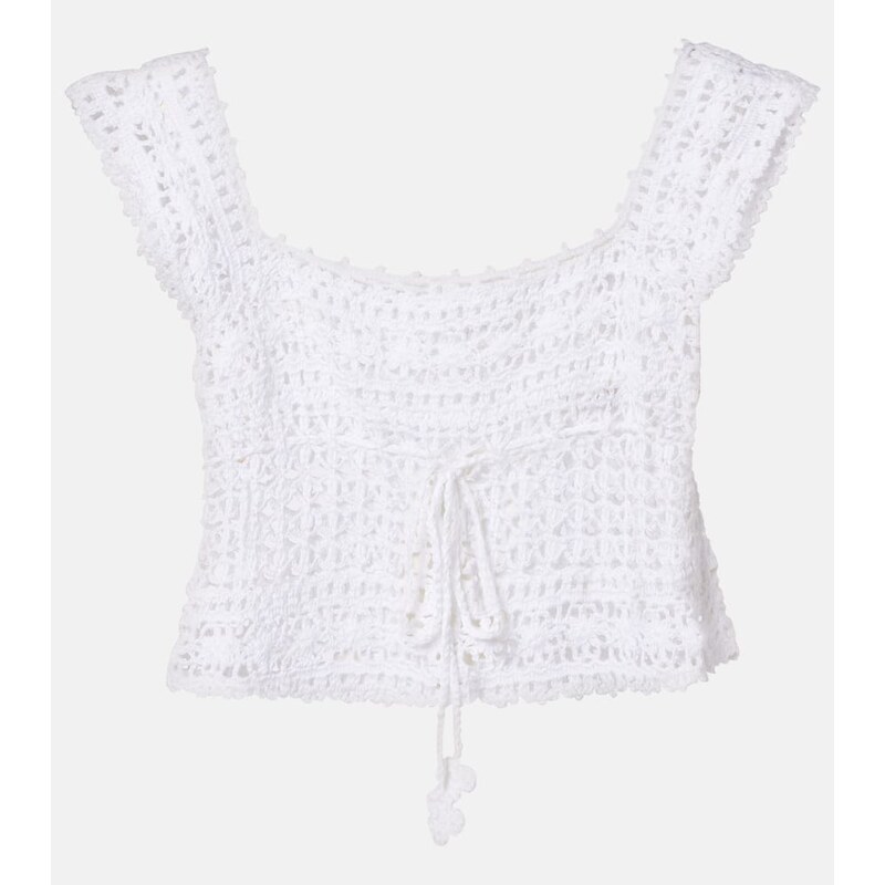 Anna Kosturova Deauville crochet cotton crop top