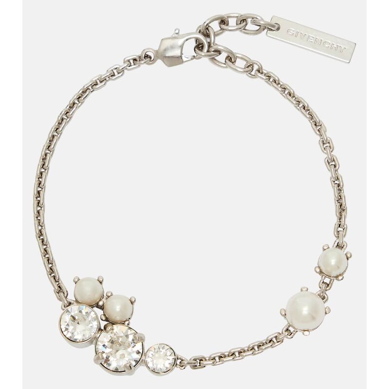 Dámský náramek Givenchy Embellished bracelet ve stříbrném odstíně