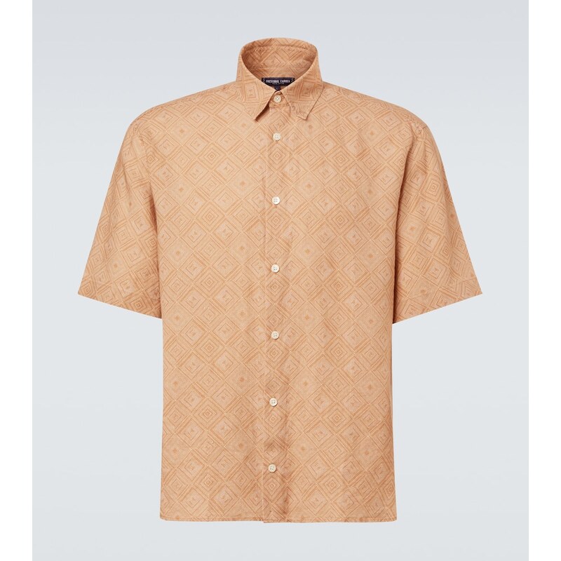 Frescobol Carioca Castro printed linen bowling shirt