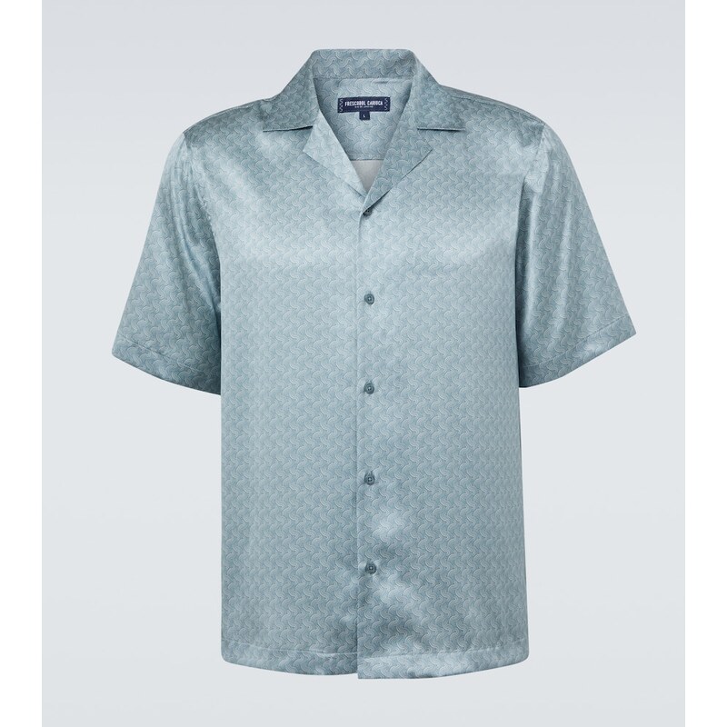 Frescobol Carioca Roberto printed silk bowling shirt
