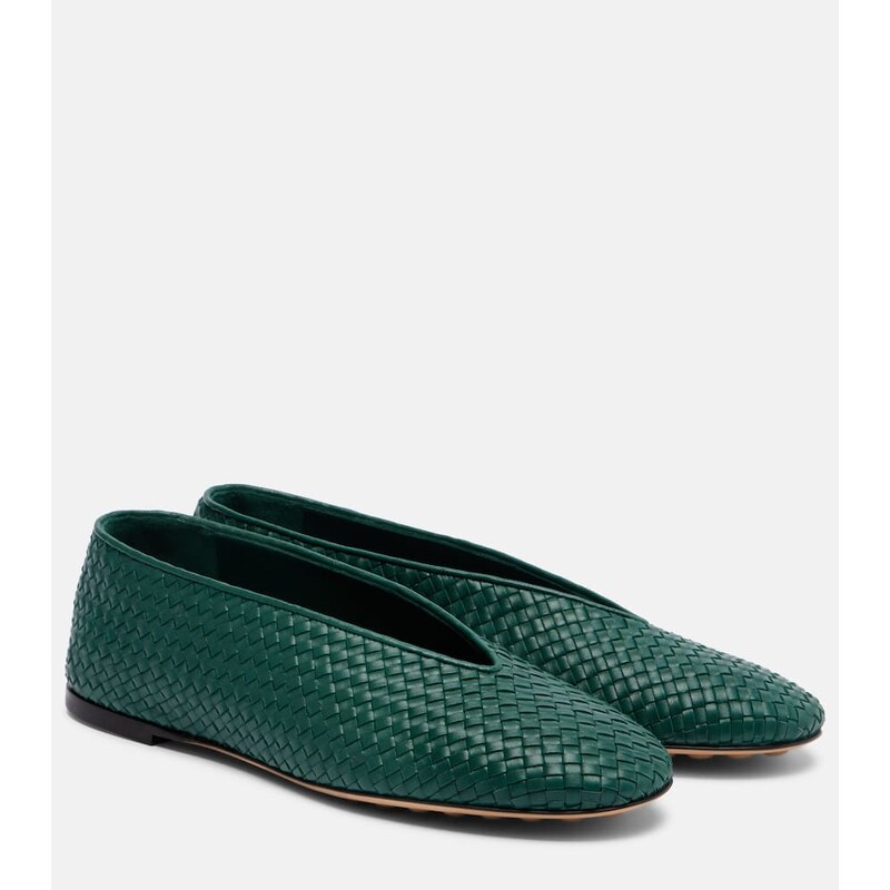 Bottega Veneta Rosa Intrecciato leather ballet flats