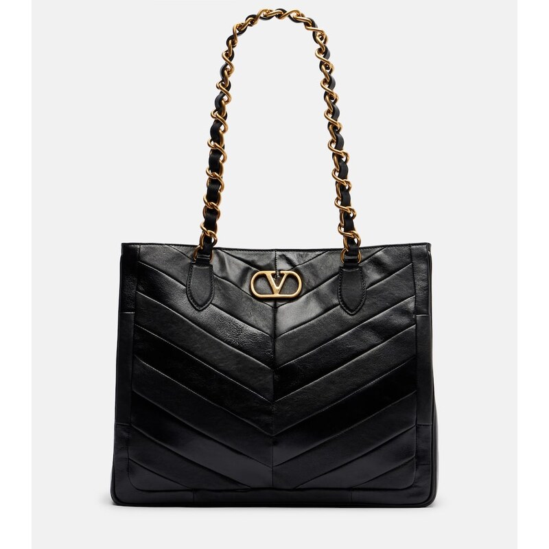Valentino Garavani Laseine Small chevron leather tote bag
