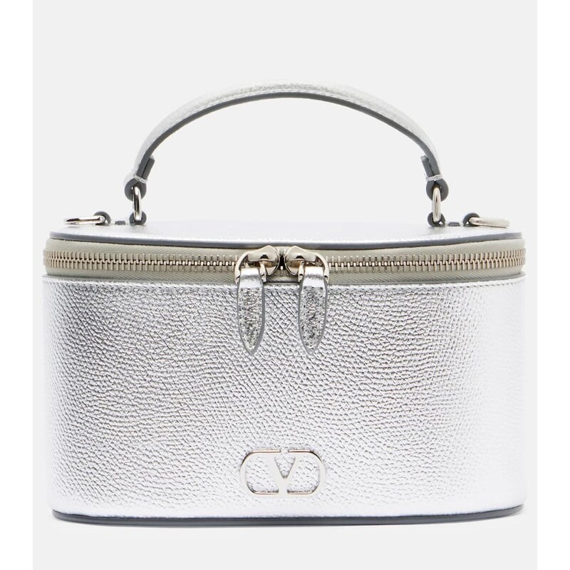 Valentino Garavani VLogo Mini metallic leather vanity bag