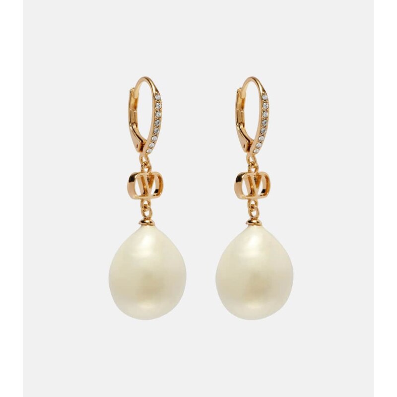 Valentino VLogo faux pearl drop earrings