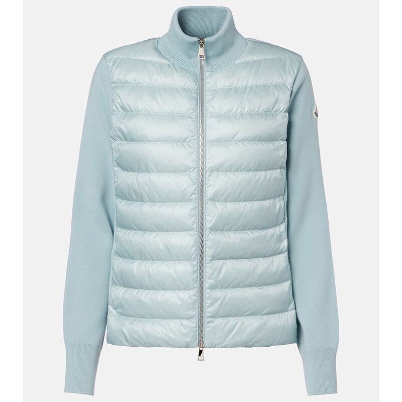 Moncler Down-paneled virgin wool cardigan