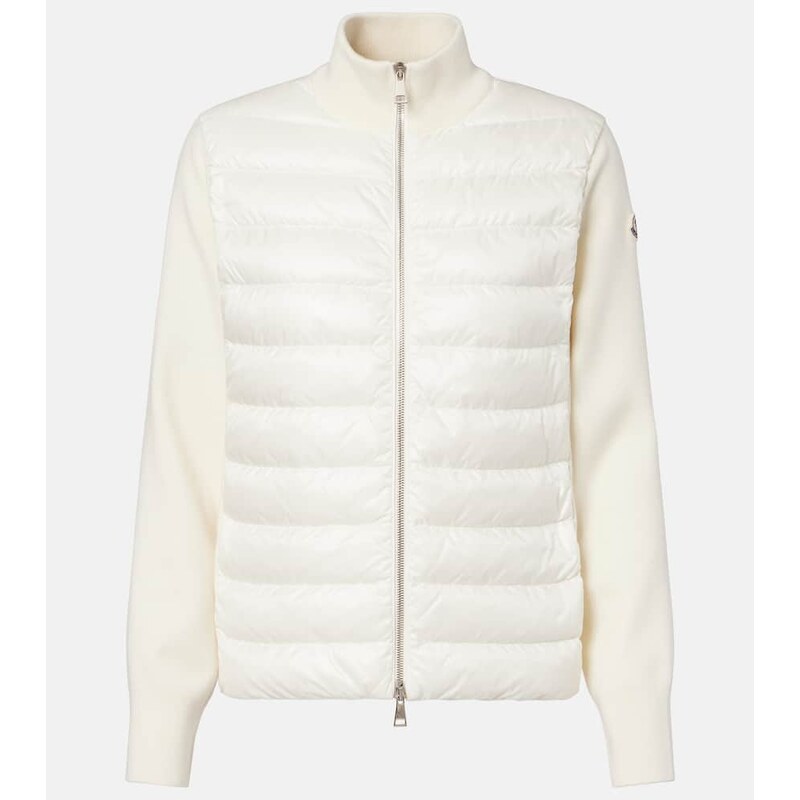 Moncler Down-paneled virgin wool cardigan