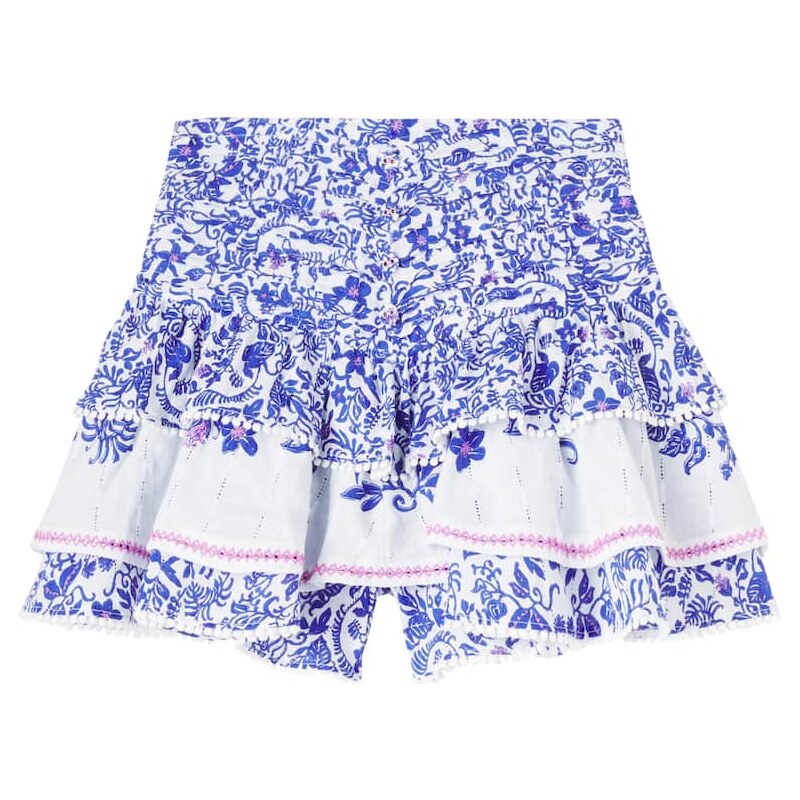 Poupette St Barth Kids Alizee floral ruffled cotton skort