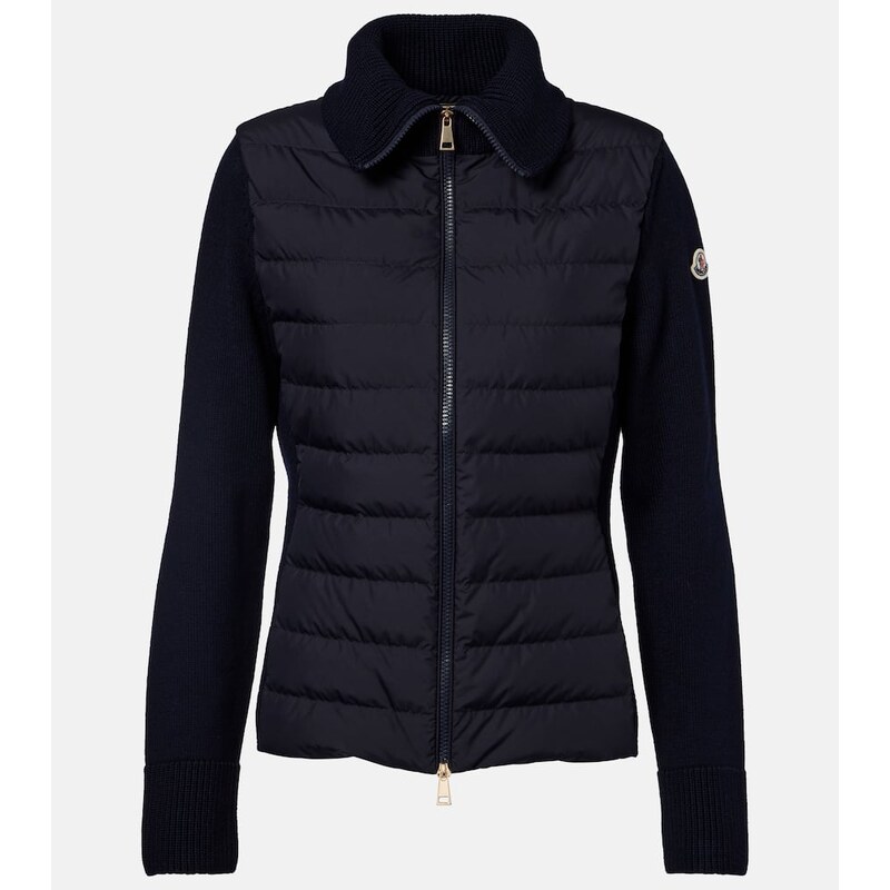 Prošívaná bunda Moncler modré barvy