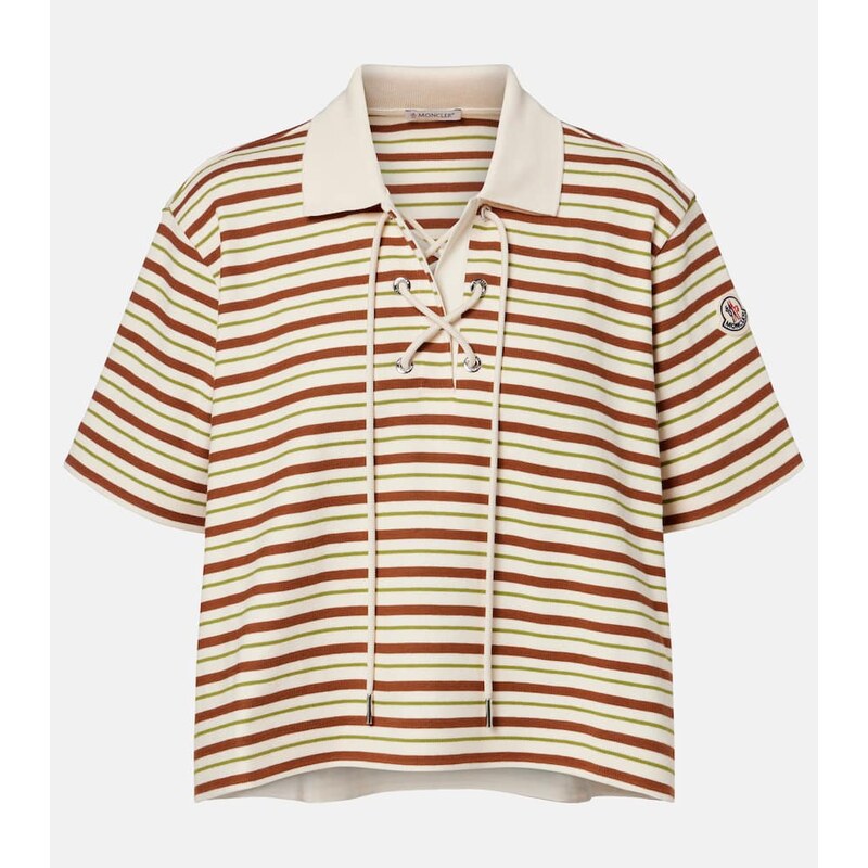 Moncler Striped cotton jersey polo shirt